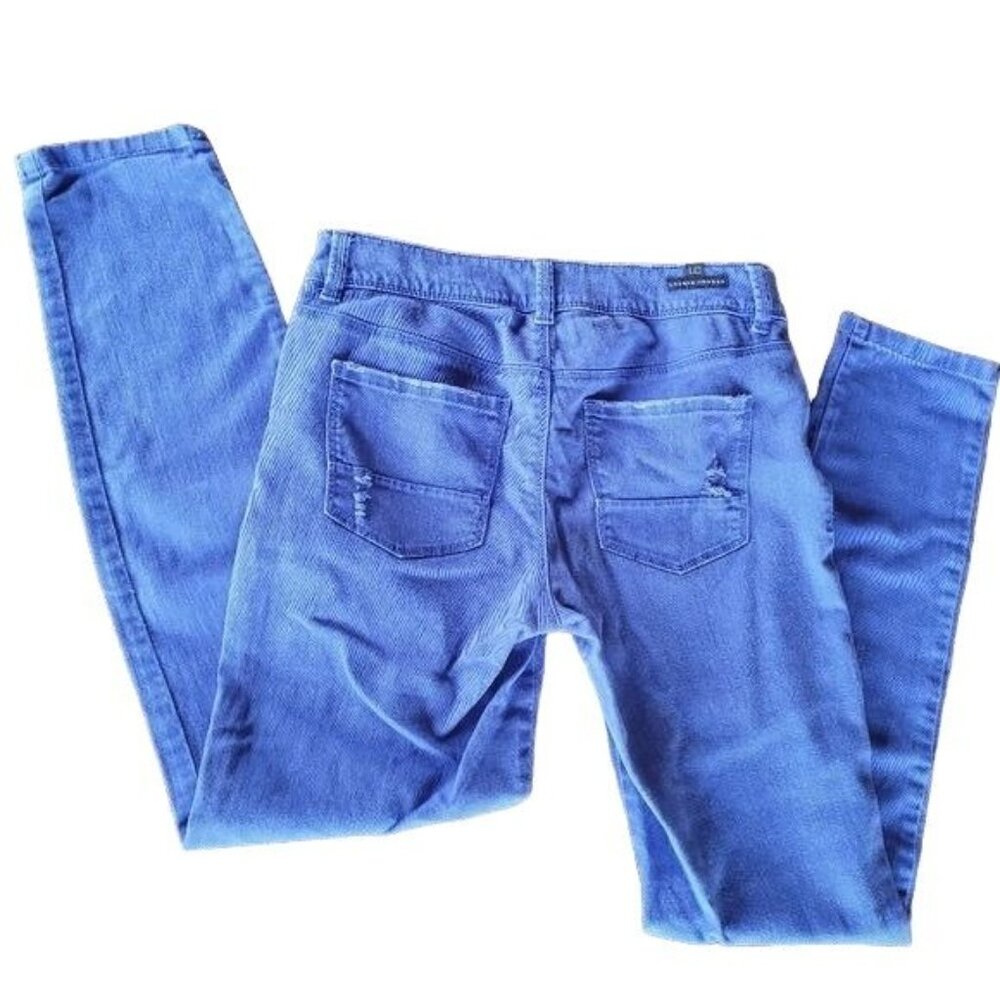 LC by Lauren Conrad Women's Size 6 Blue Denim Skinny Jeans Stretch Distressed - Picture 2 of 11